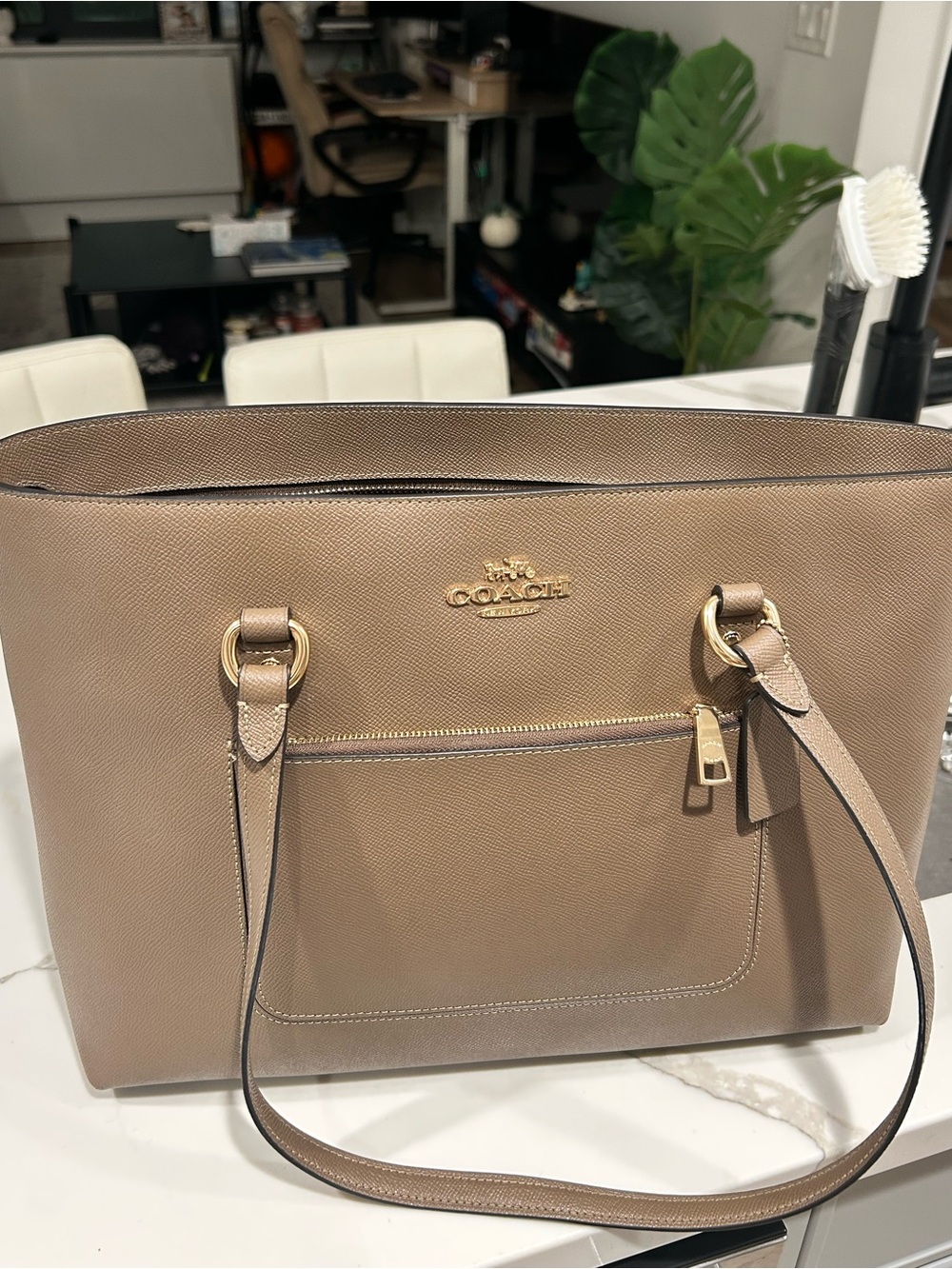 Coach Station Tote Bag Gold/Dark Stone